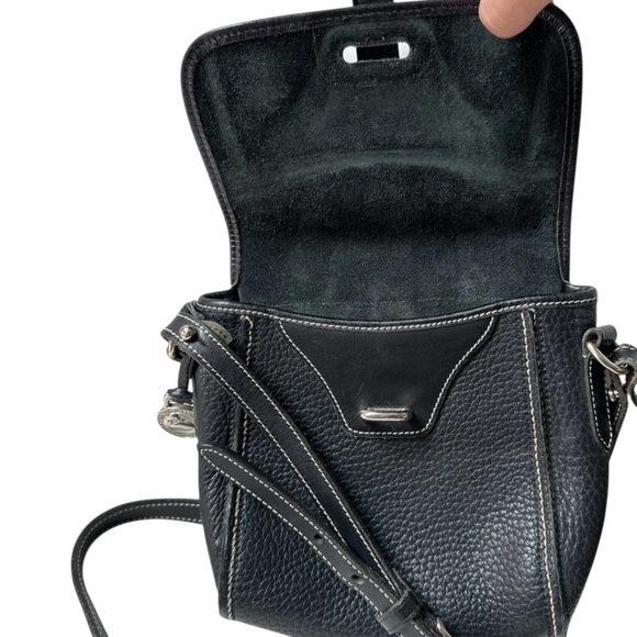 Vintage Dooney & Bourke Equestrian Crossbody Bag-Black AWL Leather - Picture 10 of 11